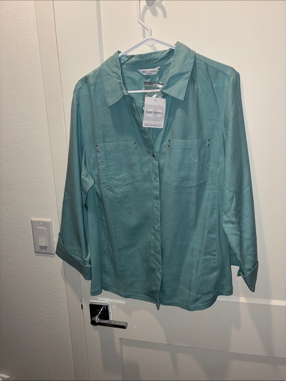 Emmy Daniels Women's Turquoise Button-Down Shirt